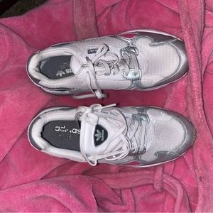 Adidas Pink, White, Grey Running Shoes